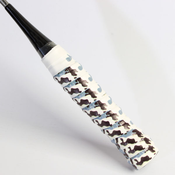 white Camouflage Overgrips for Badminton Racket - Image 2